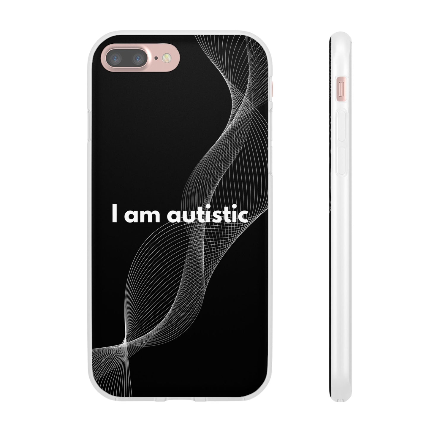 "I am autistic -black version" High Quality Phone Case