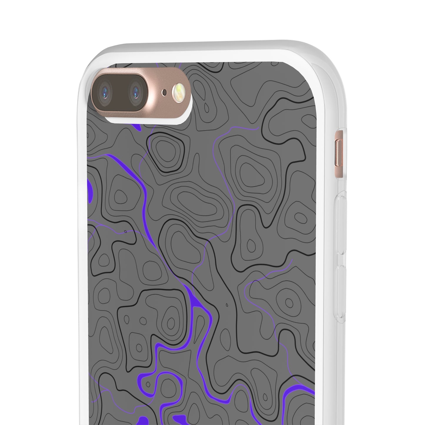 "Black Purple Topography" High Quality Phone Case