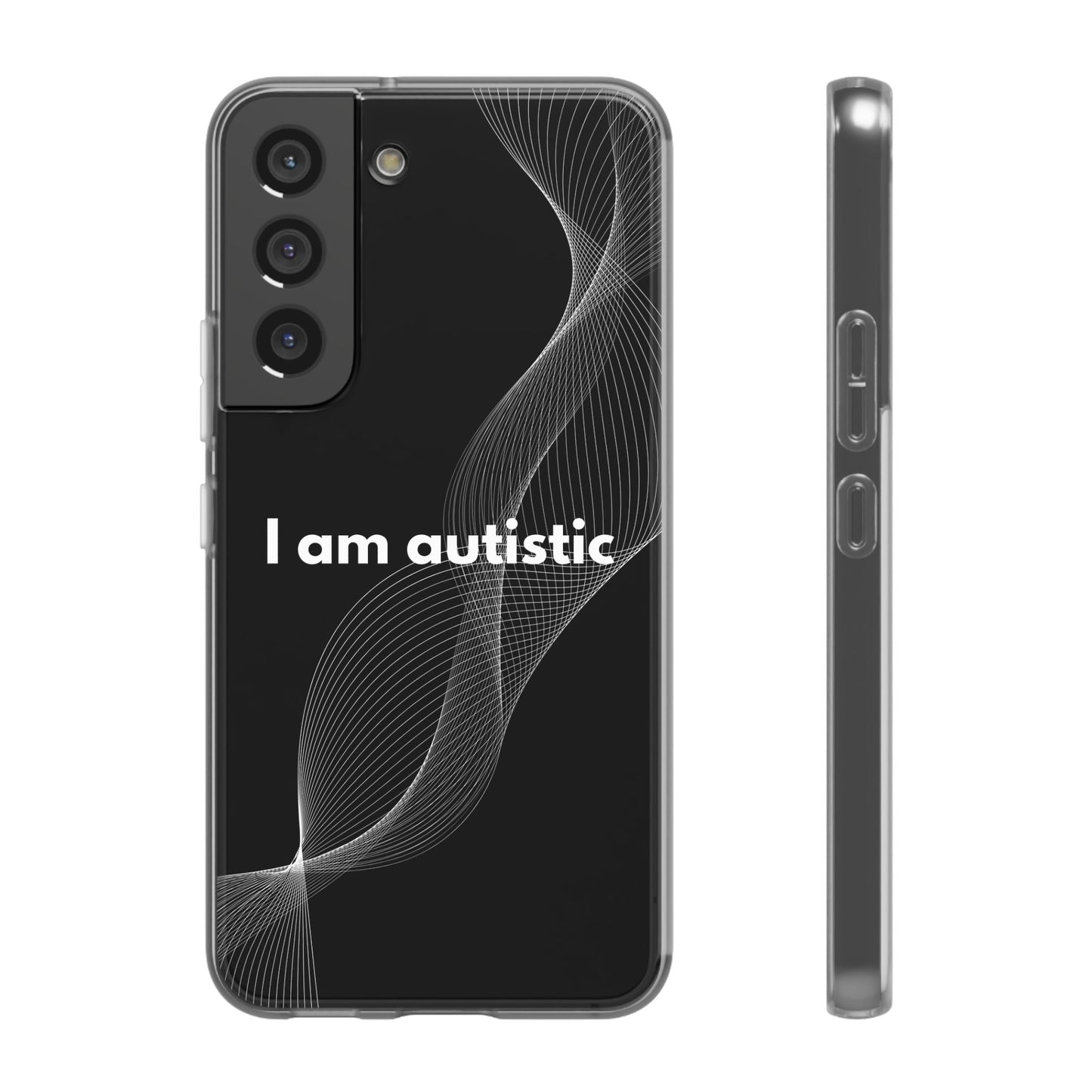 "I am autistic -black version" High Quality Phone Case