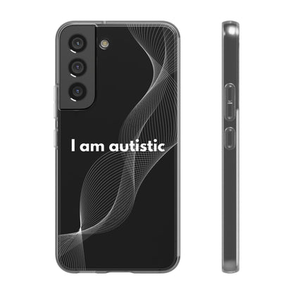 "I am autistic -black version" High Quality Phone Case