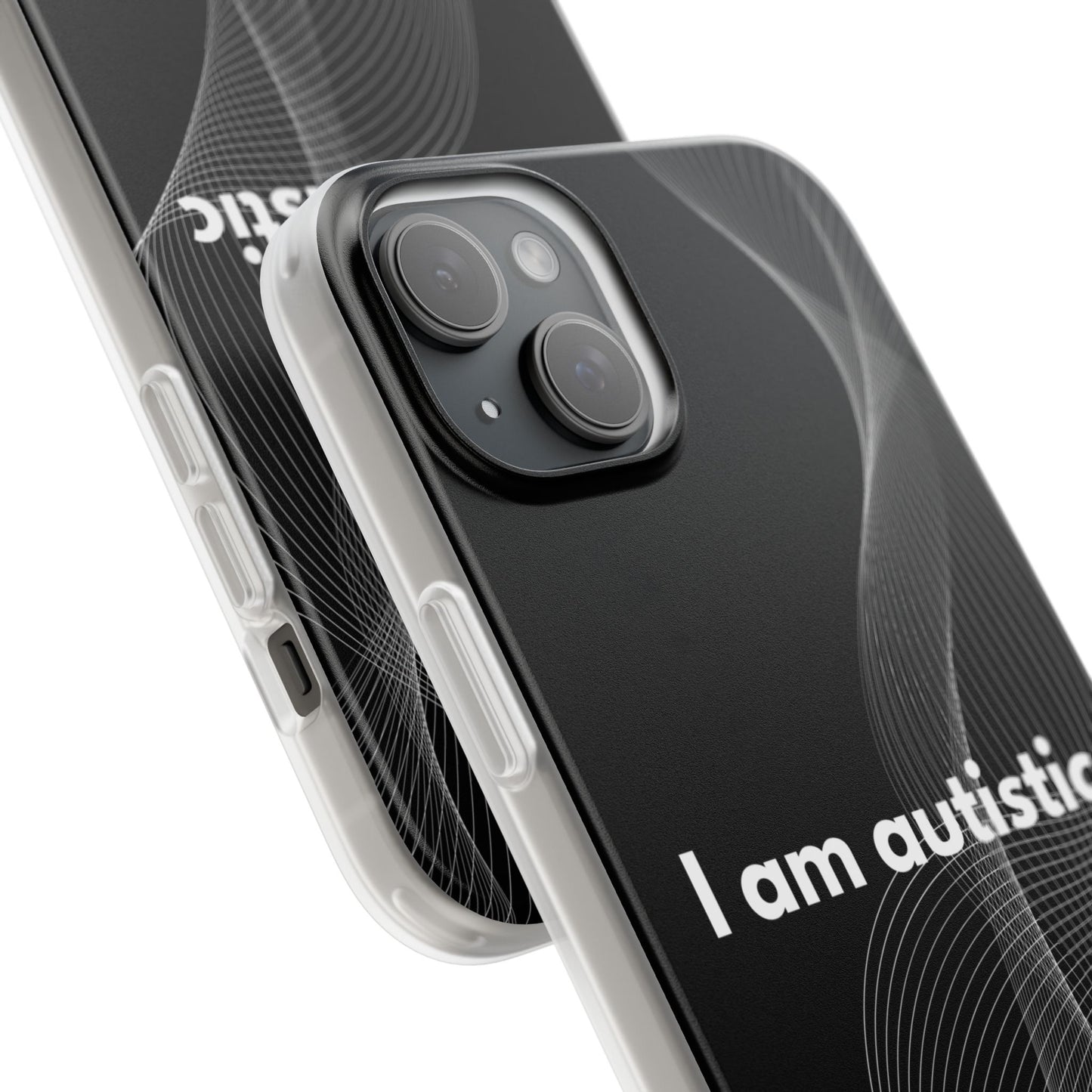 "I am autistic -black version" High Quality Phone Case