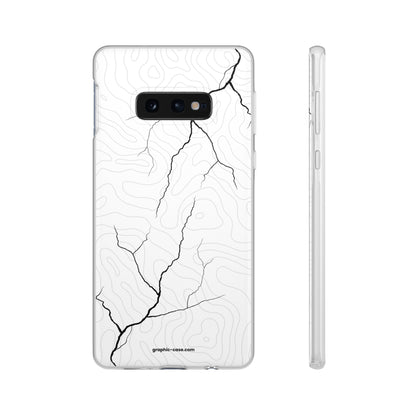 "Lightning and Topography White" High Quality Phone Case