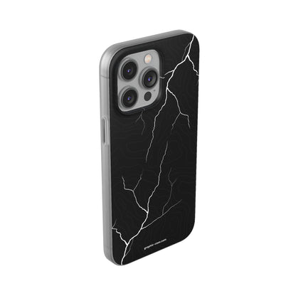 "Lightning and Topography Black" High Quality Phone Case