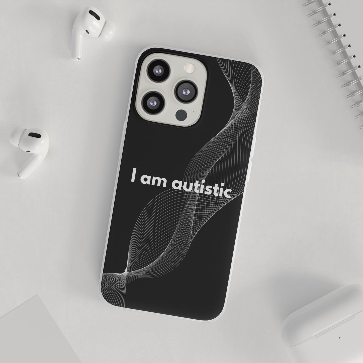 "I am autistic -black version" High Quality Phone Case