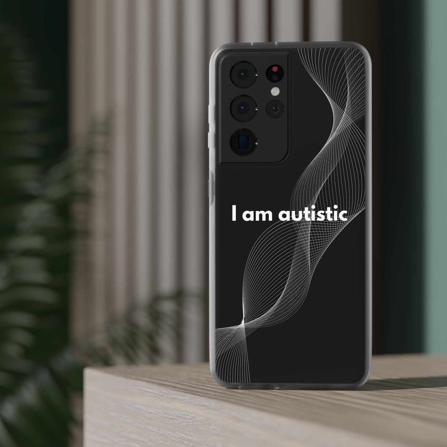 "I am autistic -black version" High Quality Phone Case