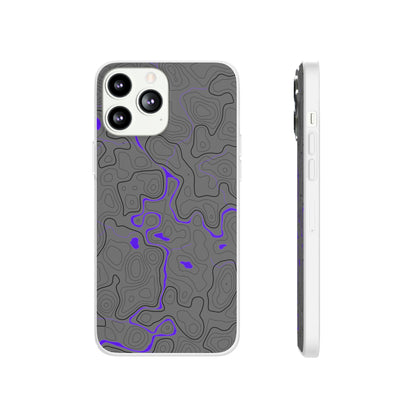 "Black Purple Topography" High Quality Phone Case