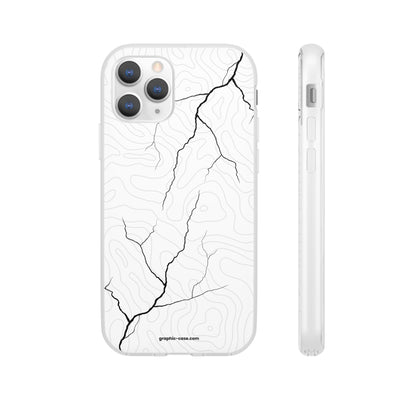 "Lightning and Topography White" High Quality Phone Case