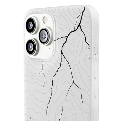 "Lightning and Topography White" High Quality Phone Case