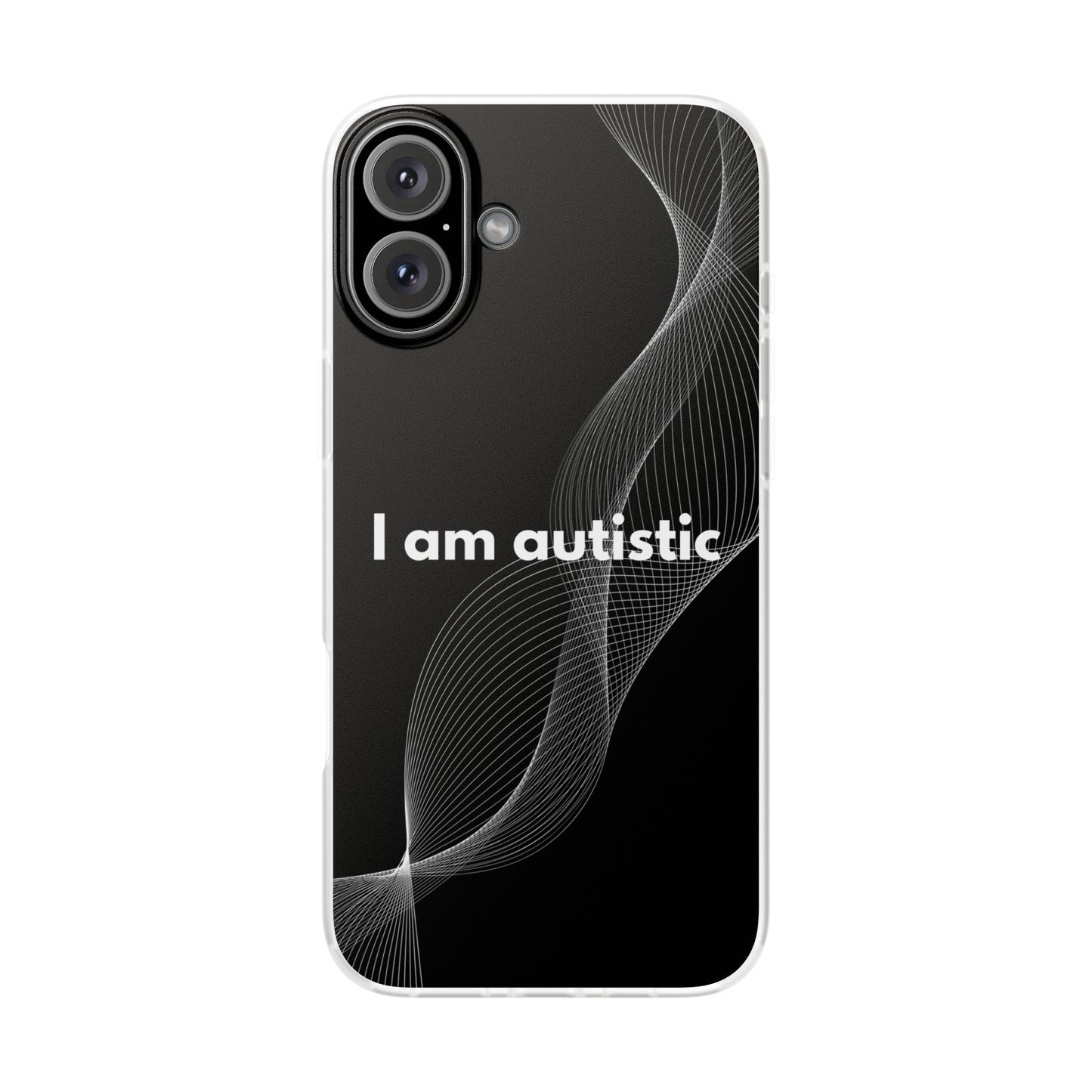 "I am autistic -black version" High Quality Phone Case