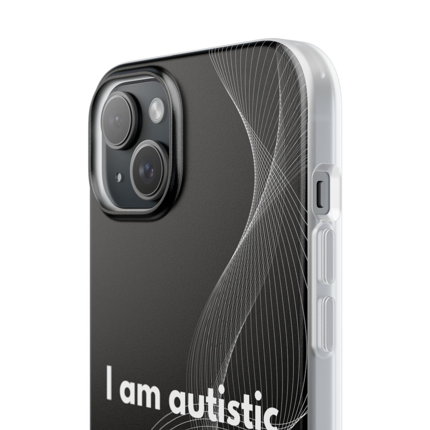 "I am autistic -black version" High Quality Phone Case