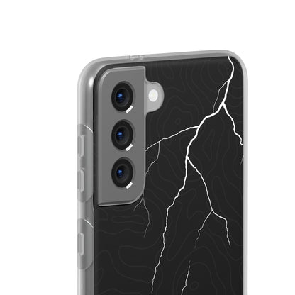 "Lightning and Topography Black" High Quality Phone Case