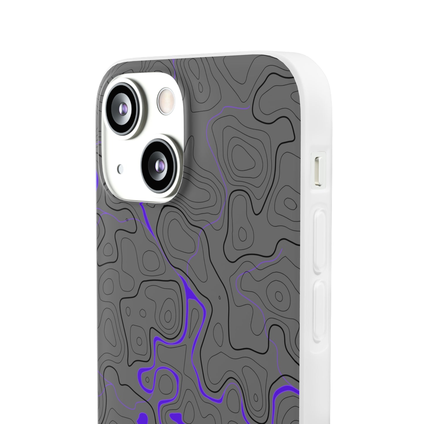 "Black Purple Topography" High Quality Phone Case