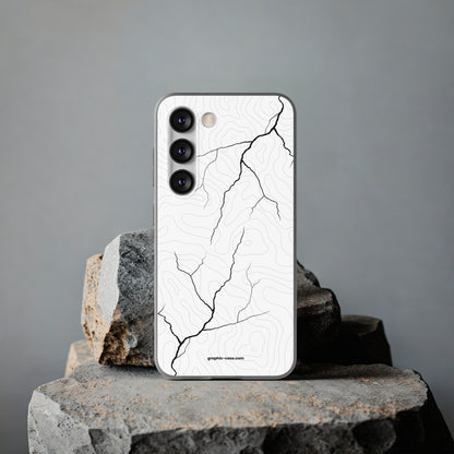 "Lightning and Topography White" High Quality Phone Case