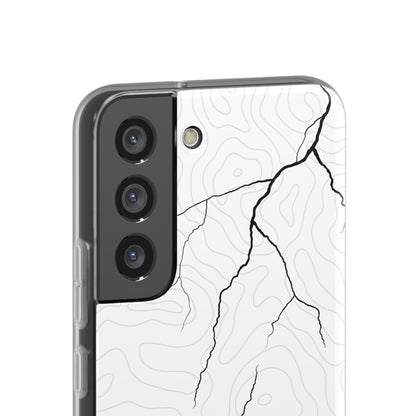 "Lightning and Topography White" High Quality Phone Case