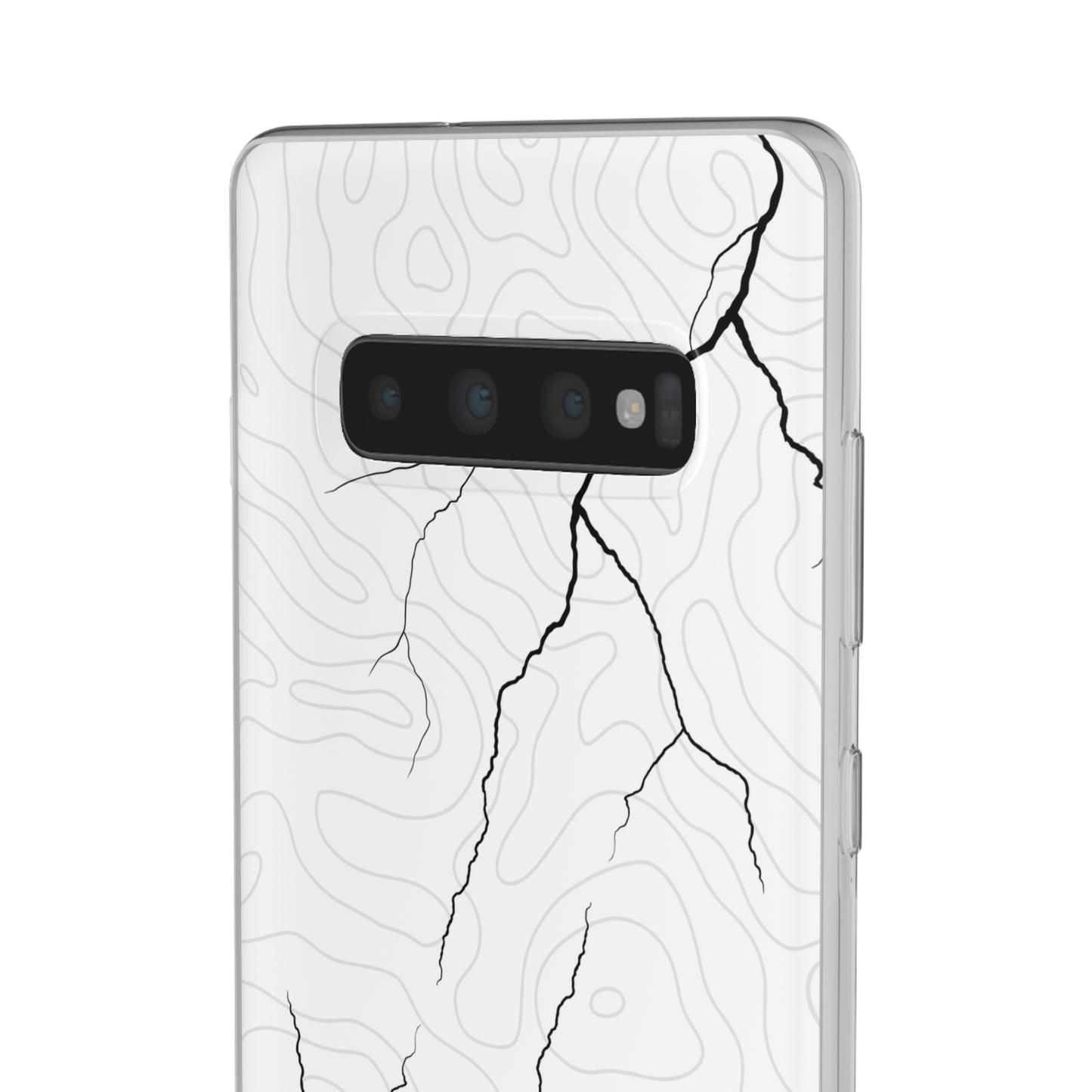 "Lightning and Topography White" High Quality Phone Case