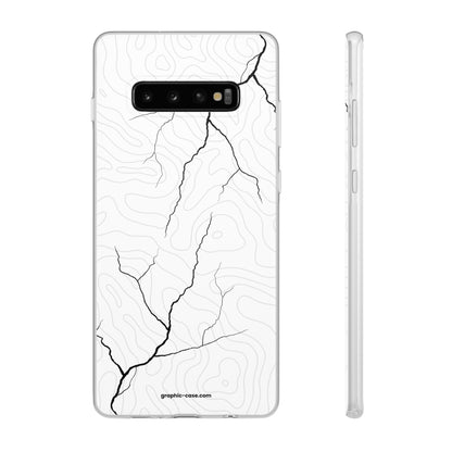 "Lightning and Topography White" High Quality Phone Case