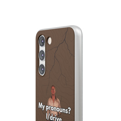 "My pronouns? I/drive" High Quality Phone Case