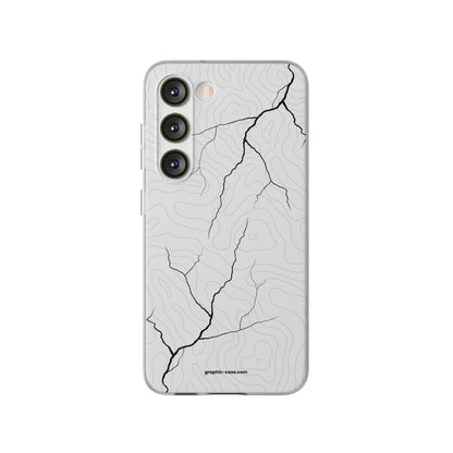 "Lightning and Topography White" High Quality Phone Case