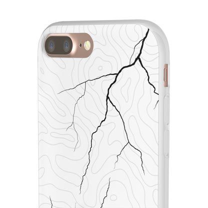 "Lightning and Topography White" High Quality Phone Case