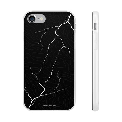 "Lightning and Topography Black" High Quality Phone Case