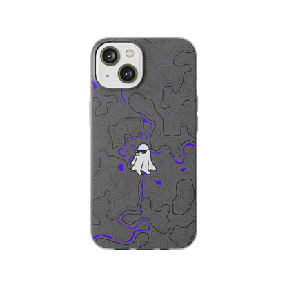 "Black Purple Topography with Ghost" High Quality  Phone Case