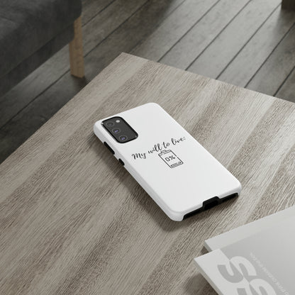 "My will to live: 0%" Premium Quality Phone Case