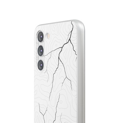 "Lightning and Topography White" High Quality Phone Case