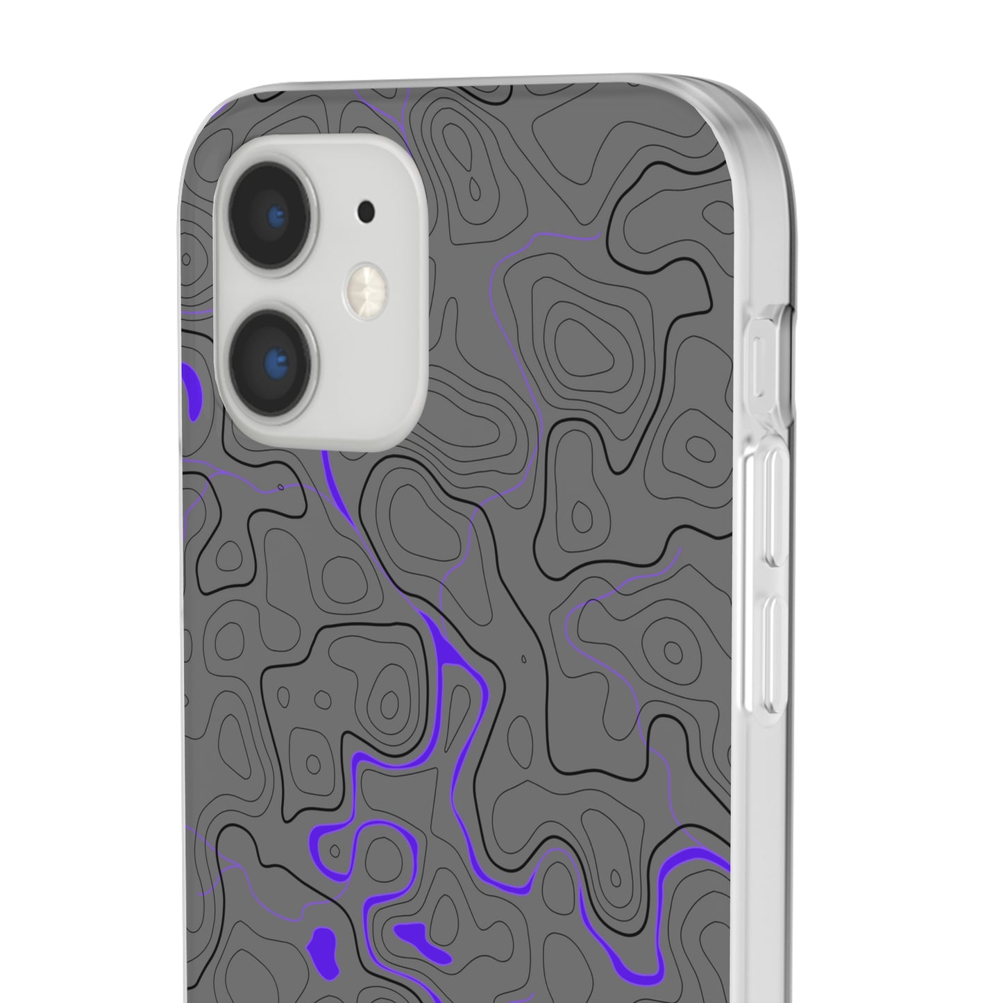 "Black Purple Topography" High Quality Phone Case