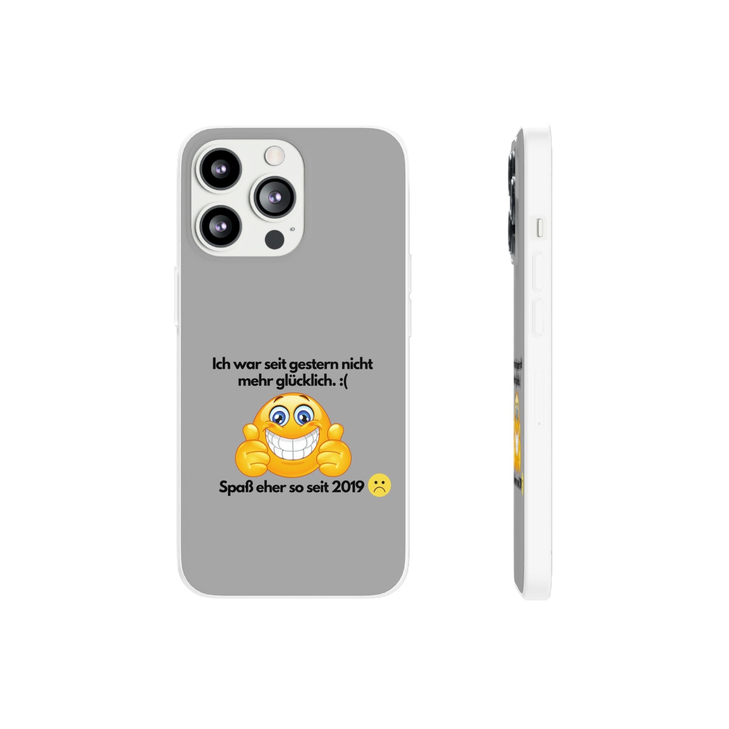 "lch war seit gestern nicht mehr glücklich" High Quality Phone Case