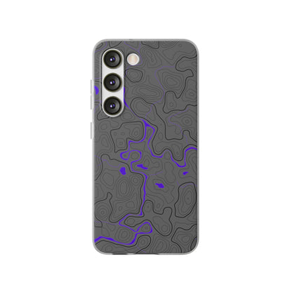 "Black Purple Topography" High Quality Phone Case