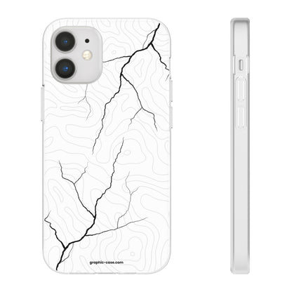 "Lightning and Topography White" High Quality Phone Case