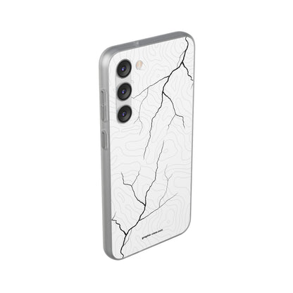 "Lightning and Topography White" High Quality Phone Case