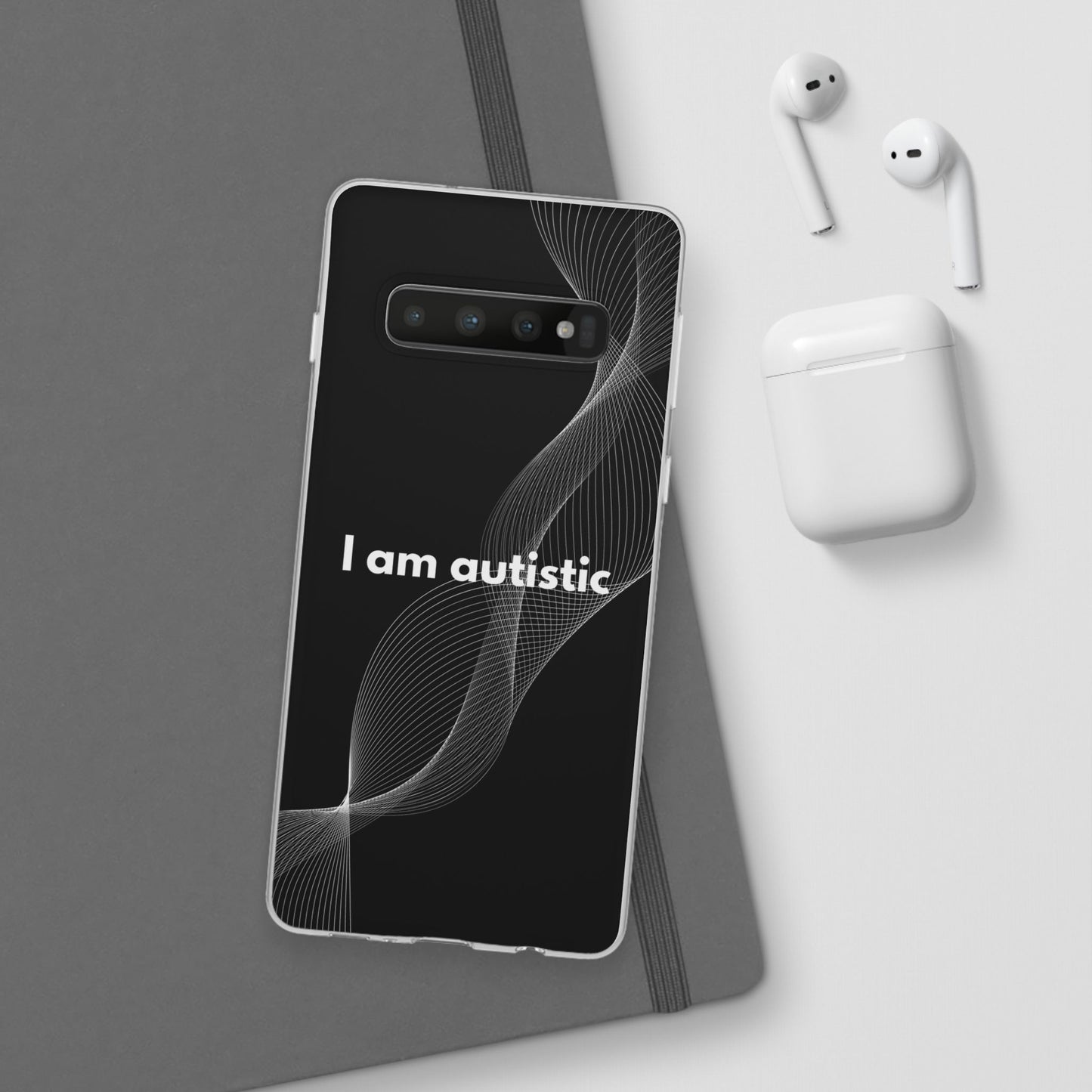 "I am autistic -black version" High Quality Phone Case