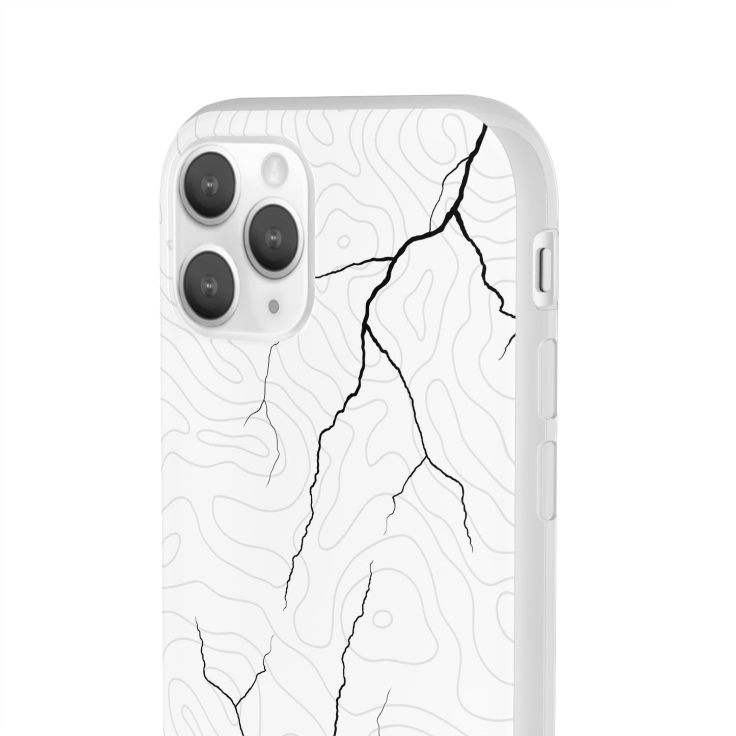 "Lightning and Topography White" High Quality Phone Case