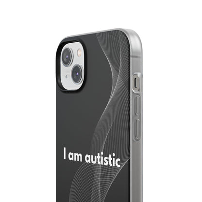 "I am autistic -black version" High Quality Phone Case