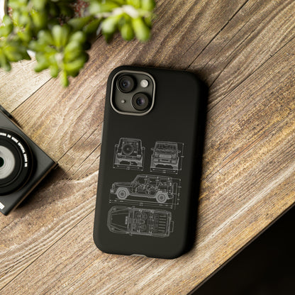 "Wagon Blueprint" Premium Quality Phone Case