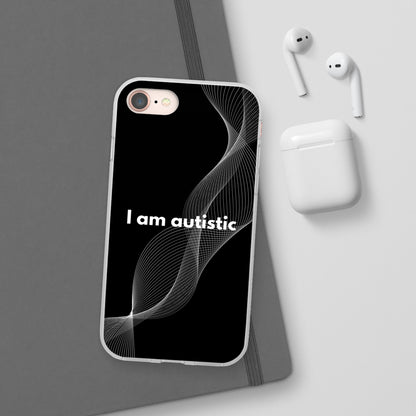 "I am autistic -black version" High Quality Phone Case