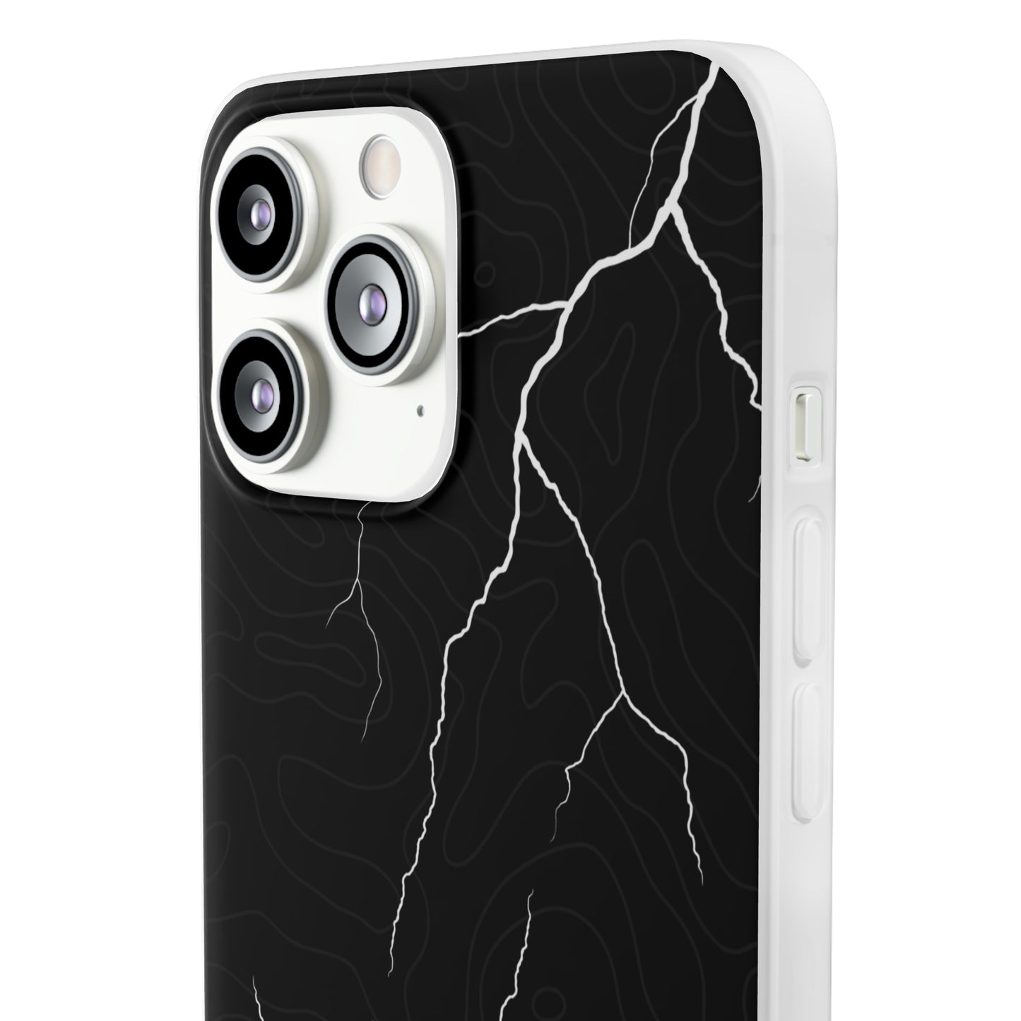 "Lightning and Topography Black" High Quality Phone Case