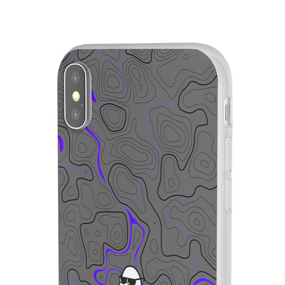 "Black Purple Topography with Ghost" High Quality  Phone Case