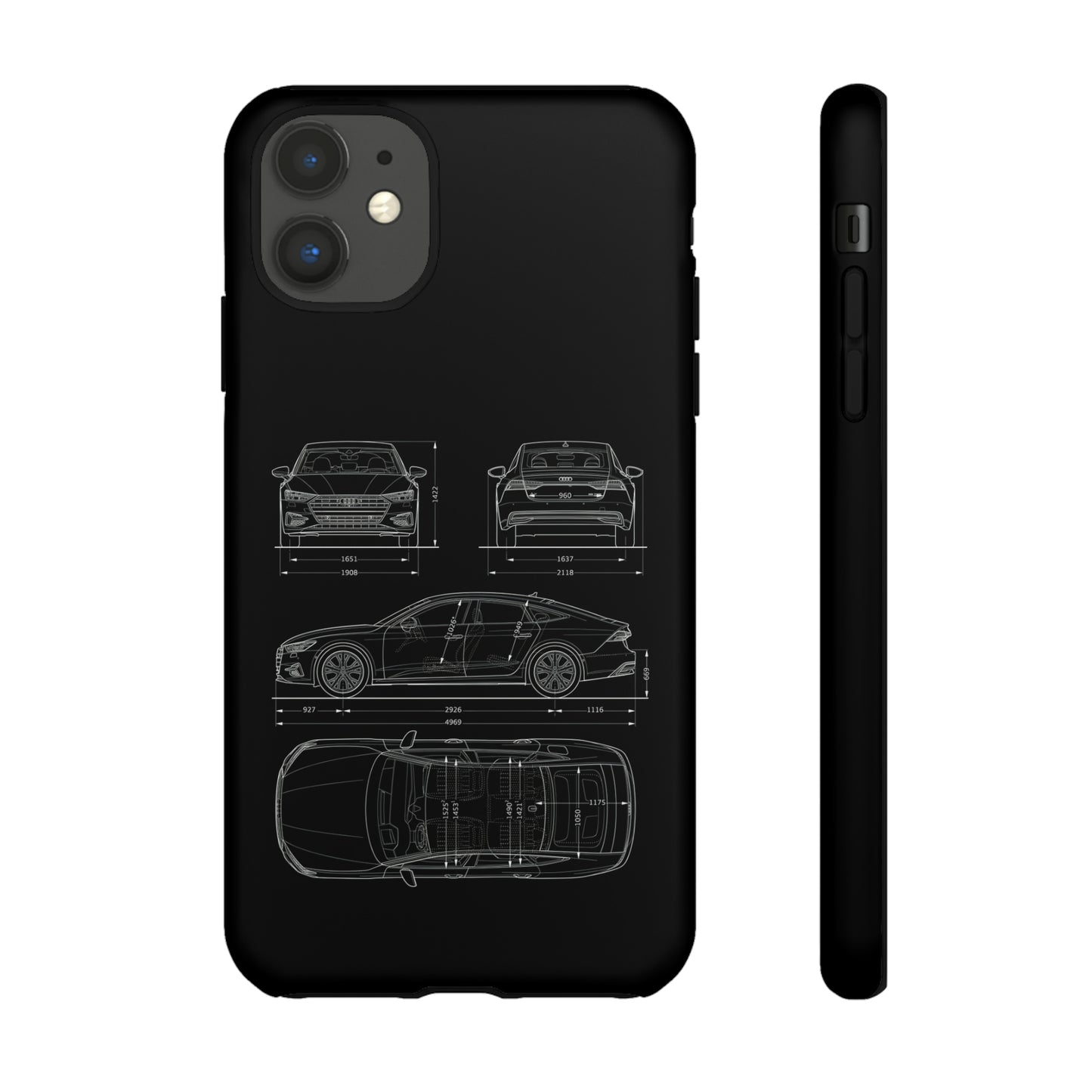 "Car Blueprint RS7" Premium Quality Phone Case