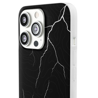 "Lightning and Topography Black" High Quality Phone Case