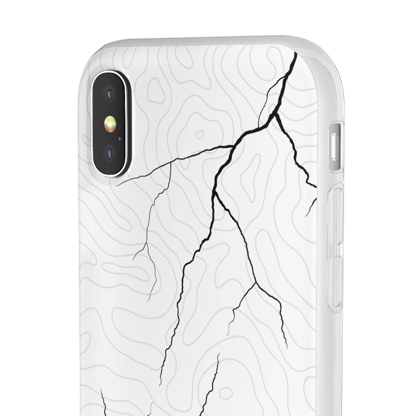 "Lightning and Topography White" High Quality Phone Case