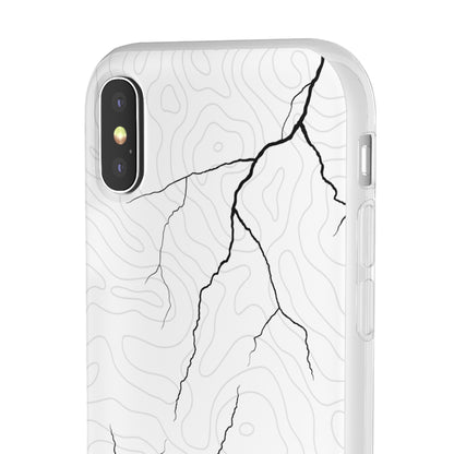 "Lightning and Topography White" High Quality Phone Case