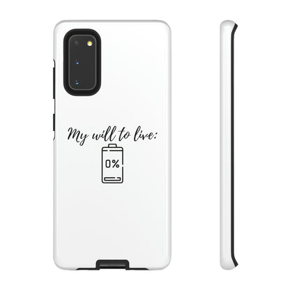 "My will to live: 0%" Premium Quality Phone Case