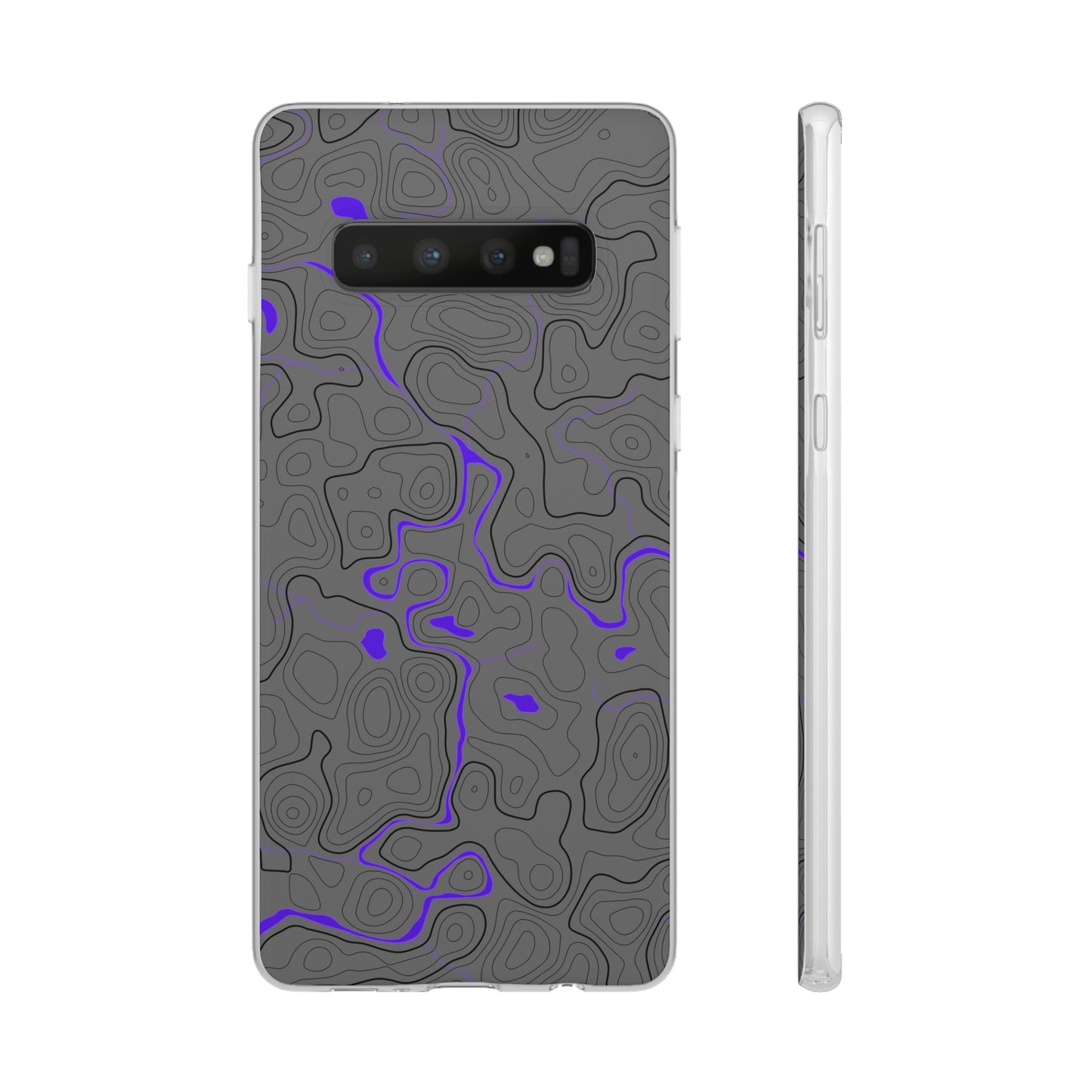 "Black Purple Topography" High Quality Phone Case