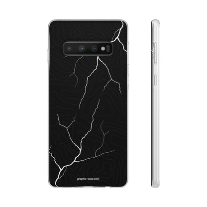 "Lightning and Topography Black" High Quality Phone Case