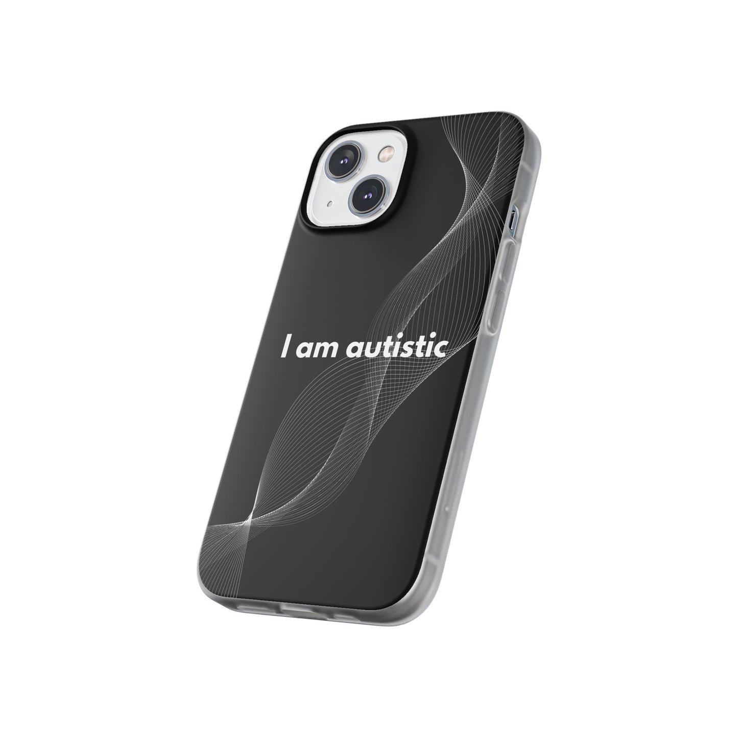 "I am autistic -black version" High Quality Phone Case