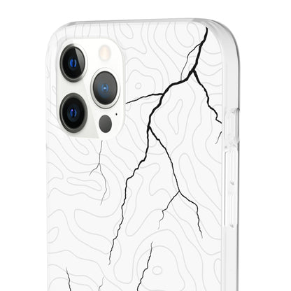 "Lightning and Topography White" High Quality Phone Case