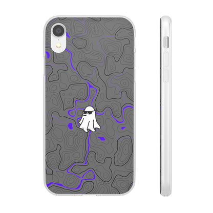 "Black Purple Topography with Ghost" High Quality  Phone Case