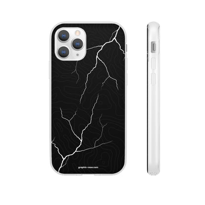 "Lightning and Topography Black" High Quality Phone Case